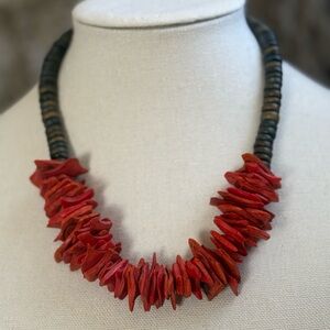 Handcrafted Red and Black Necklace